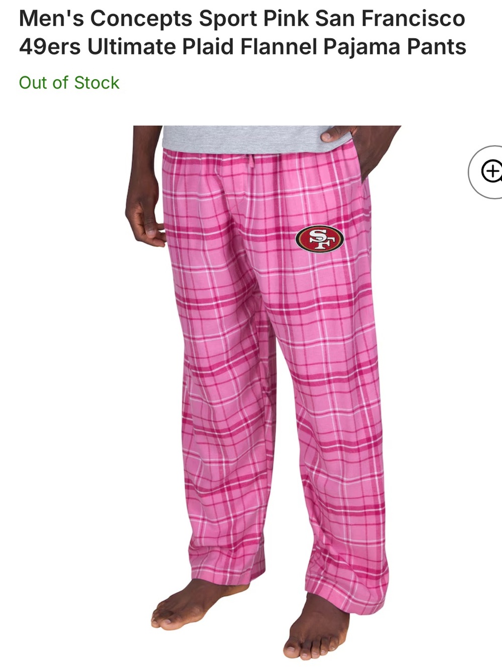 San Francisco 49ers Ultimate Pink Plaid Pajama Lounge Pants Unisex